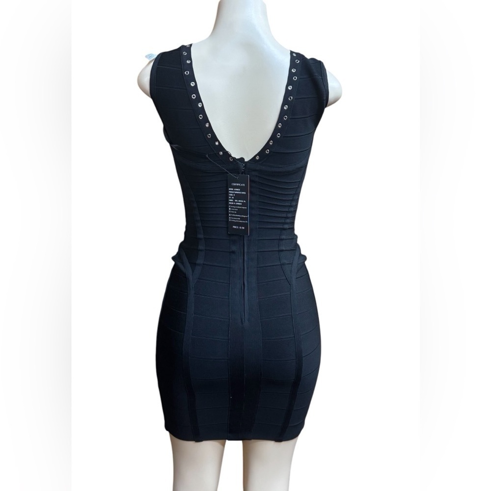 Uonbox.  Black Ribbed Bustier Midi Dress - Picture 3 of 9